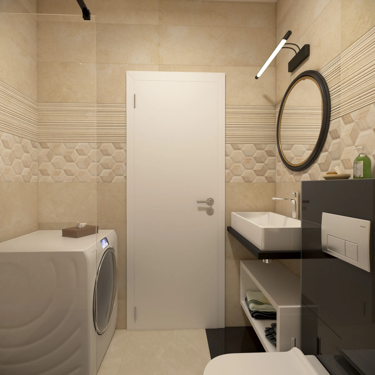 Ceramica Italgraniti Beige Experience Crema Imperiale Crema Velluto Sands Experience Wc suspendat Delta Studio Oglinda Rotunda auriu negru Lavoar aplicat pe blat Cos de rufe alb masina de spalat rufe samsung cabina de dus radaway cadita de dus radaway plafoniera eglo palomari aplica maytoni