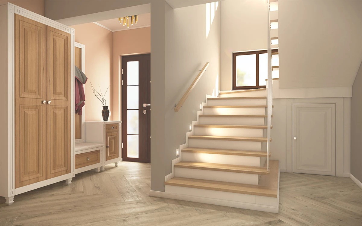 Randare 3D Design Hol Intrare - Casa Scarii