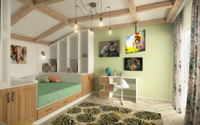 Amenajare 3D Dormitor Copil Casa P+M - Design Interior Constanta