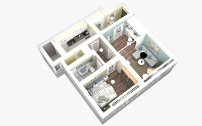 Design Interior Apartament 2 Camere Cluj Vedere de Sus